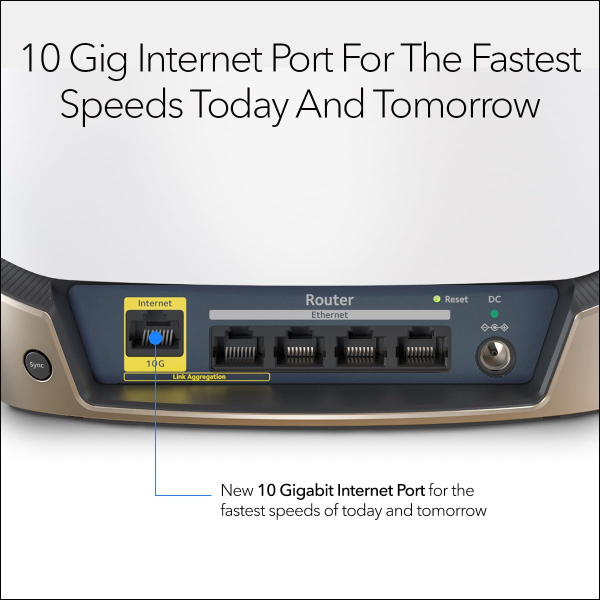 NETGEAR Orbi RBR860S Tri-Band AX6000 WiFi 6 Router – 10 Gig Port, Mesh Ready, Armor Security