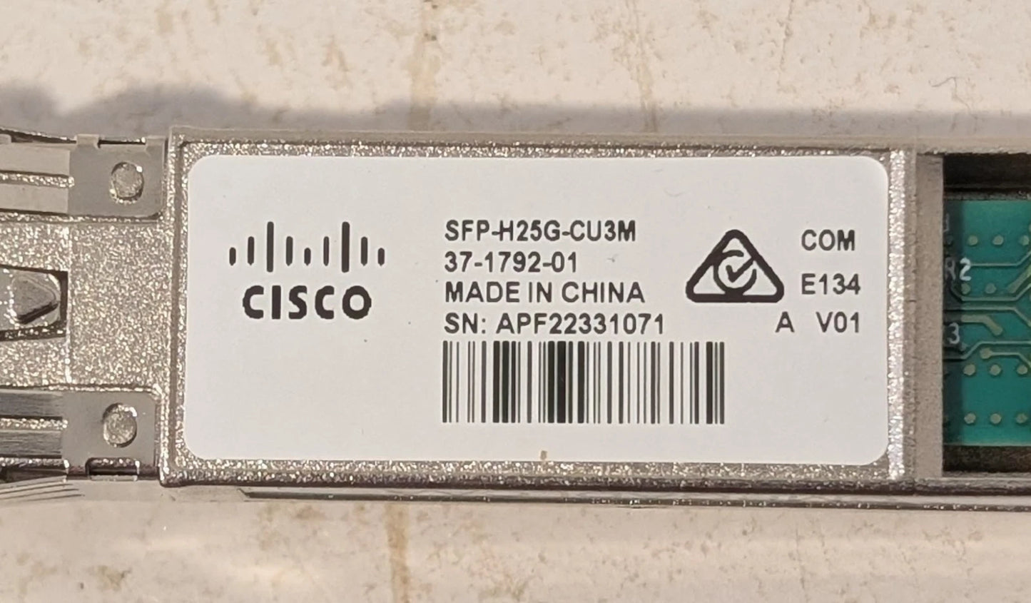 Cisco SFP-H25G-CU3M Passive Twinax Cable 3m 37-1792-01